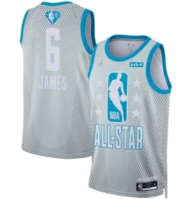 Camiseta Mediana LeBron James Gris 2022 NBA All Star #6 Totalmente Nueva  Foto 1 de 1