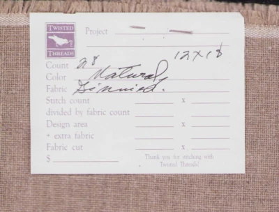 28 ct Cross Stitch Fabric Natural Brown 12x18" Cashel Linen Twisted Threads - Image 1 of 2