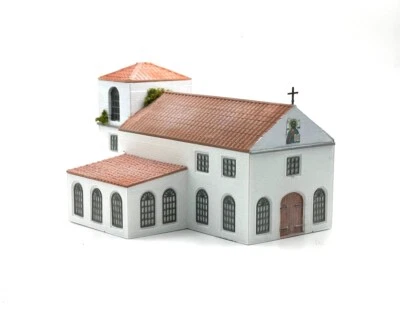 1684DM Iglesia Estilo Italiano Montado Y Pintado Como De Foto Escala N 1:160 - Imagen 1 de 4