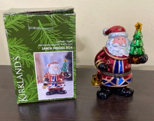 SANTA CLAUS  Trinket Box Hinged Metallic Finish 4.5" - Picture 1 of 5
