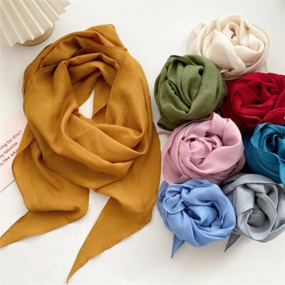 Plain Women Muslim Cotton Linen Long Scarf Turban Head Wrap Scarves Islam Shawl↟ - Image 1 of 4