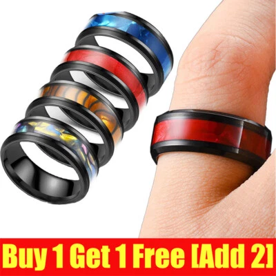 Herrenringe Titanstahlband Silber Damenmode Punk Damen Paarringe / - Bild 1 von 4