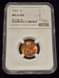 1964 Lincoln Cent NGC MS67 Red (Z-0750) - Picture 1 of 3