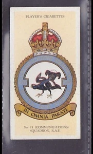 RAF BADGES - No. 24 Communications Squadron - 80 + year old UK Card # 17 - Picture 1 of 2