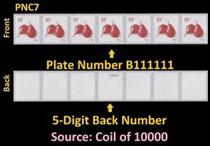 US 5039 Pears 10c #on# PNC7 B111111 5d back # MNH 2016 - Picture 1 of 1