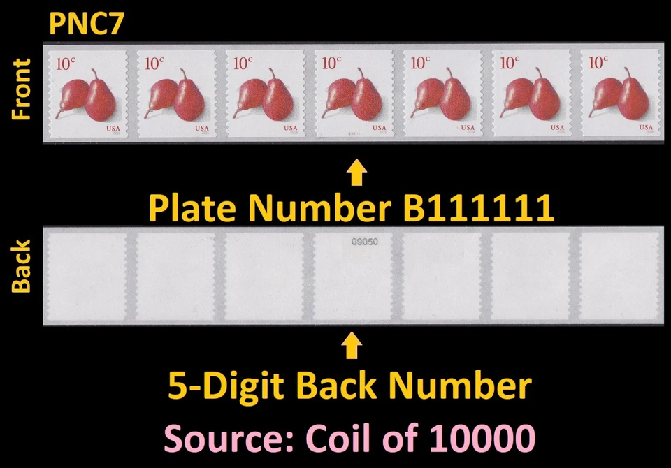 US 5039 Pears 10c #on# PNC7 B111111 5d back # MNH 2016 - Image 1 of 1