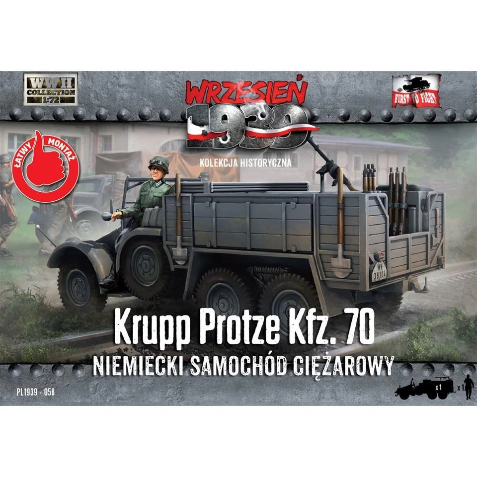 FIRST TO FIGHT: 1/72  Krupp-Protze Kfz. 70  Cod FTF058 - Immagine 1 di 1