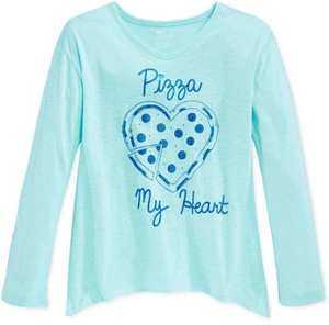 Epic Threads Girls' Pizza My Heart T-Shirt, Aruba blue, Size S - Picture 1 of 1