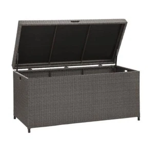 CROSLEY FURNITURE Palm Harbor Deck Box 52" x 24.5" Wicker Storage Bin in Brown - Picture 1 of 5
