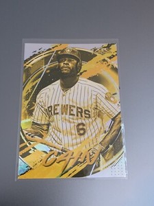 Lorenzo Cain 2020 Topps Fire #1 GOLD MINTED Milwaukee Brewers