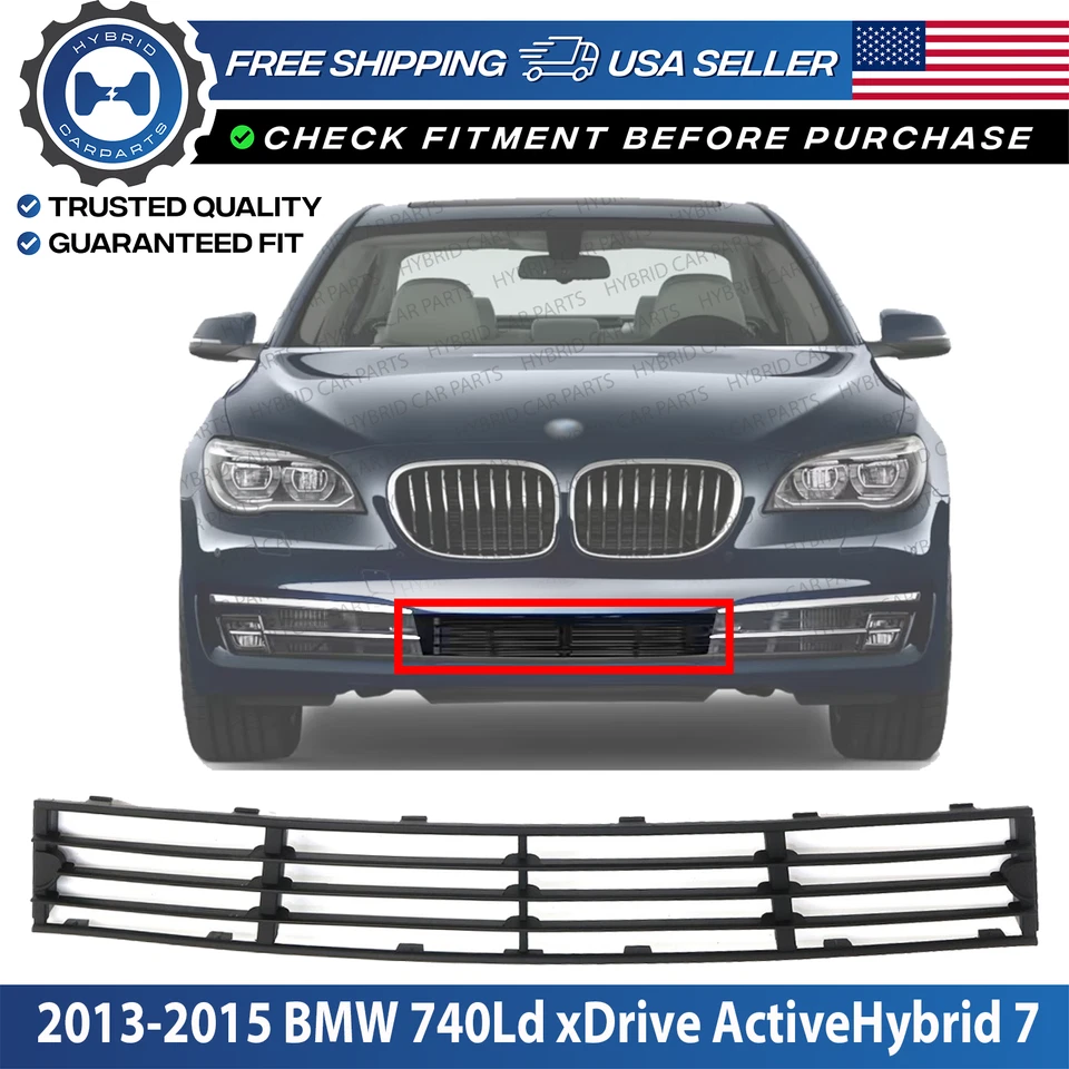 New Front Bumper Face Bar Grille For 2013-2015 BMW 740Ld xDrive  ActiveHybrid 7 - Image 1 of 4