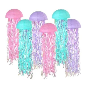 Colorful Jellyfish Paper Lanterns Birthday Decoration Half Round B8Z3 - Picture 1 of 5