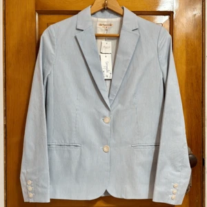 Blazer Bonpoint Ginny azul blanco a rayas de algodón mediano para mujer - Imagen 1 de 10