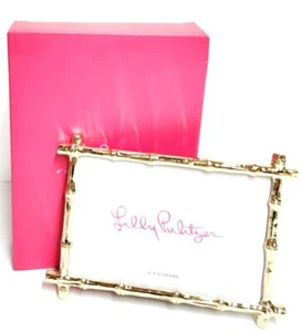Lilly Pulitzer Bamboo Picture Frame in Gold Bamboo 4x6 Metal 232100 New in Box - Picture 1 of 21