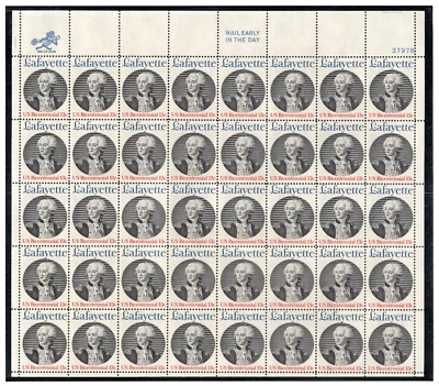 Scott #1716 Lafayette Sheet of 40 Stamps - MNH UR in mount - Image 1 of 2