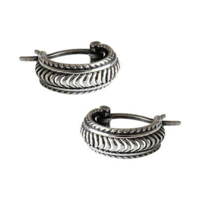 Men Women Retro 925 Sterling Silver Hoop Huggie Clip On Earrings Inner D 10mmA30 - Image 1 of 4