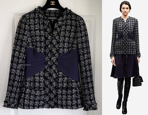 GIACCA CHANEL 16A GRIGIO NERO BIANCO MARINO CC BOTTONI LANA TWEED 34