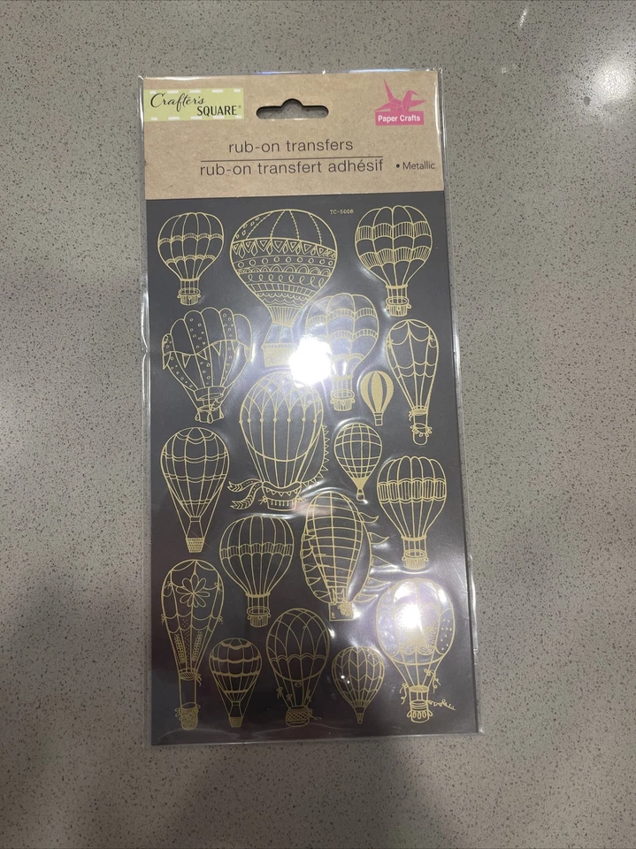 Globo de aire caliente metálico frotar en transferencias pegatinas planificador manualidades álbum de recortes  Foto 1 de 1