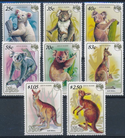 [BIN13155] Niue 1984 Koalas/kangaroos Airmail good set of stamps very fine MNH Cover