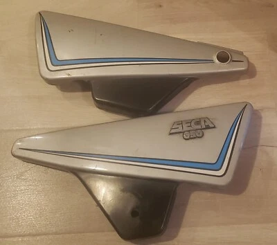 Juego de paneles de cubierta lateral vintage OEM Yamaha Seca G50 par plateado con insignia Foto 1 de 4