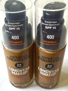 Revlon Colorstay 24 Hour Longwear Foundation #400 Caramel 1 Fl oz SPF 15 X 2 - Picture 1 of 4