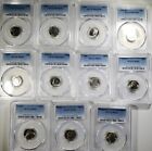 Lot of 11 Pcgs Graded Roosevelt Silver Dimes- 1952- 1960 , list in description