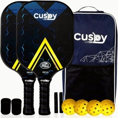 CUSPY Pickleball Paddles Set of 2/4 – Includes Pickleball Paddles w Sturdy Grip USAPA