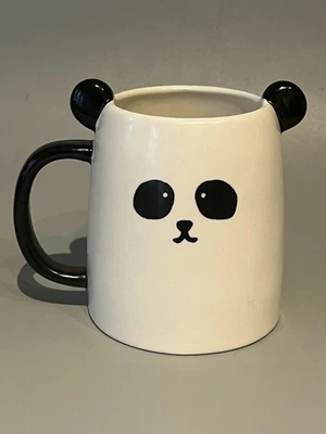 "Linda taza panda blanca y negra con orejas 3,75"" de alto" Foto 1 de 4
