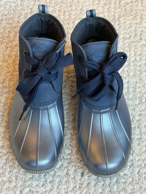 Sperry Saltwater 2-Eye Suede Size 8 Women's Duck Boot Blue Rain Metallic - Image 1 of 4