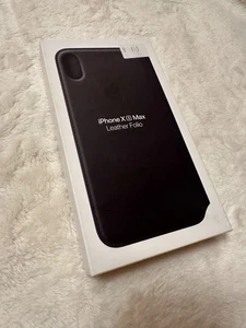 MRX22ZM/A iPhone Xs Max Leather Folio Black - Picture 1 of 2
