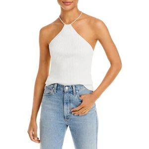 Line & Dot Womens Elizabeth White Halter Open Back Tank Top Shirt XS BHFO 8081 - Picture 1 of 2