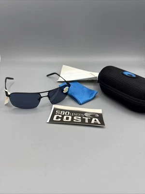 COSTA DEL MAR Skimmer POLARIZED Sunglasses Matte Black/Gray 580P NEW - Image 1 of 4