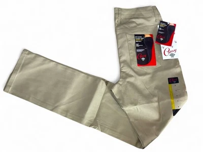 dickies jr girl khaki stretch twill work, school uniform skinny curvy pants 0-15 - Image 1 of 4