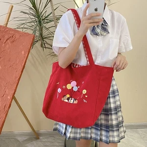 Cute Embroidered Puppy Women's Cartoon Handbag Travel Fabric Handbag - Picture 1 of 15