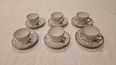 Vintage Teacup and Saucer Set for 6 by Sterling China Japan Foto 1 de 4
