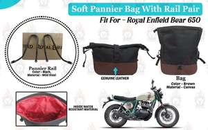 Royal Enfield Bear 650 "Soft Pannier Bag With Soft Pannier Rail Brown Pair" - Bild 1 von 13