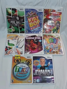 Lot 8 Sealed Wii Games Jeopardy Circus Star Bakugan 101 In 1 Disney Think + - Picture 1 of 2