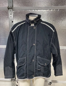 East West Vintage Jacke - Damen Large - schwarz - Kapuze - 80er 90er Jahre Y2K - Bild 1 von 12