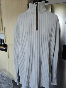 GANT Mens Classic Cotton Half zip Jumper beige size xxl - Picture 1 of 3
