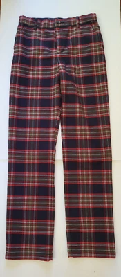 Pantalones a Cuadros Elegante Gymboree Niño 12 Tartán Azul Marino Rojo Verde Ropa de Vacaciones Foto 1 de 4