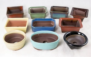 10 Mixed Japanese Yokkaichi Mame Bonsai Pots, Cactus & Accent Plant Planter - Picture 1 of 5