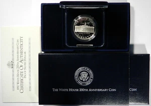 1992 WHITE HOUSE 200th SILVER PROOF $1 DOLLAR W/ BOX & COA ~ PRICED RIGHT! - Picture 1 of 4