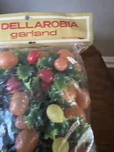 Vintage Blow Mold Fruit Garland 7 Ft NOS Sealed Dellarobia Hong Kong James Cole - Picture 1 of 12