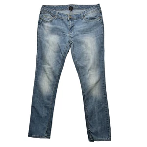 Ariya Jeans Girl 15 X 16 Blue Denim Cotton Stretch Mid-Rise Straight Leg Zip Fly - Picture 1 of 9