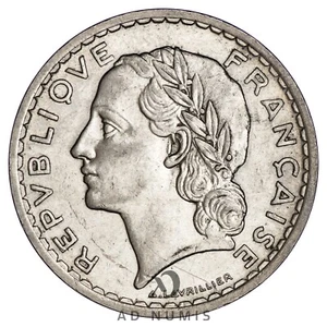 France 5 Francs Lavrillier 1938 Nickel SUP Pièce de monnaie française - Picture 1 of 2