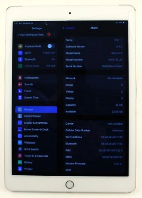 Apple iPad Air 2 A1567 32GB 9.7" WiFi + 4G Unlocked Silver Tablet; 6157299 - Image 1 of 4