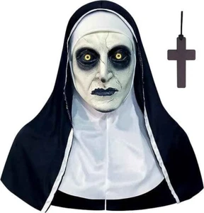 Máscara de monja 2023, máscara de monja aterradora máscara de Halloween disfraz de monja máscara de látex espeluznante para W - Imagen 1 de 2