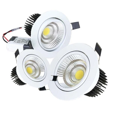 Downlight de techo empotrado LED regulable COB lámpara bombilla interior 9/15/18W blanco frío - Imagen 1 de 4
