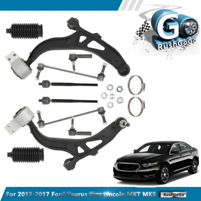 Brazos de control inferiores delanteros de 10 piezas barras estabilizadoras barras de amarre para Ford Taurus Lincoln MKT MKS Foto 1 de 4