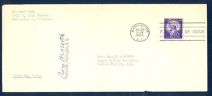 USA 3c LIBERTY JUL 20 1954 FDC SIGNED POSTMASTER WASHINGTON DC - Picture 1 of 1
